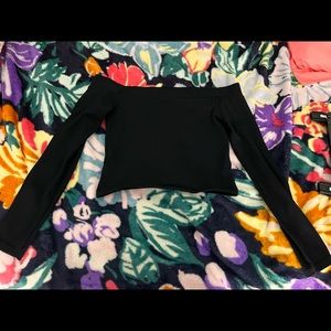 Black long sleeve tube top